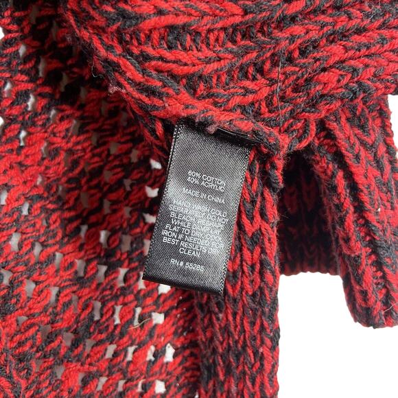 Express Sweater Cable Knit Women Sz S Red Black Oversized Slouchy Long Sleeve - Picture 7 of 10